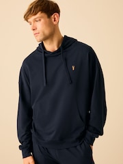 Navy Blue Lightweight Oversized Zip Up Hoodie - Image 1 of 10