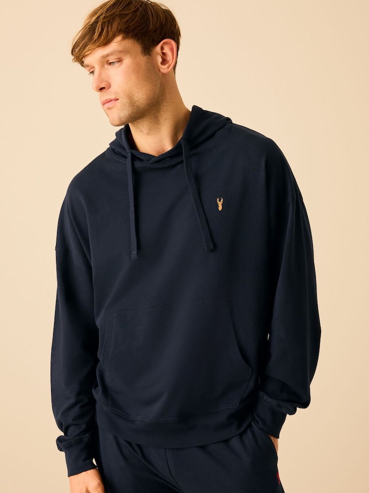 Navy Blue Lightweight Oversized Zip Up Hoodie - Image 1 of 10