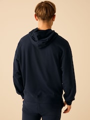 Navy Blue Lightweight Oversized Zip Up Hoodie - Image 2 of 10