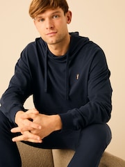 Navy Blue Lightweight Oversized Zip Up Hoodie - Image 4 of 10