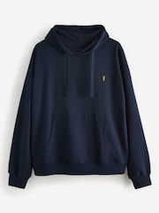 Navy Blue Lightweight Oversized Zip Up Hoodie - Image 8 of 10