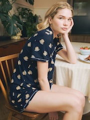 Urban Threads Urban Threads Blue Pancake Print Short Pyjamas Set - صورة 1 من 4