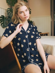 Urban Threads Urban Threads Blue Pancake Print Short Pyjamas Set - صورة 4 من 4