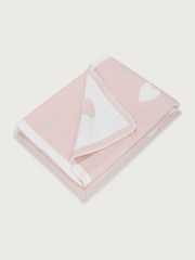 The White Company Pink Brushed Heart Blanket - Image 1 of 3