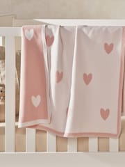 The White Company Pink Brushed Heart Blanket - Image 3 of 3