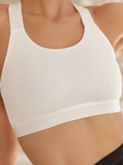 White Active Sports Low Impact Ultimate Comfort Crop Top - Image 7 of 9