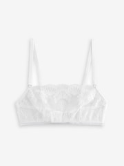 White Non Pad Non Wire Shell Embroidered Bra - Image 6 of 7