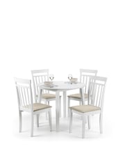 Julian Bowen White Coast Dining Table and 4 Chairs Set - Image 2 of 7