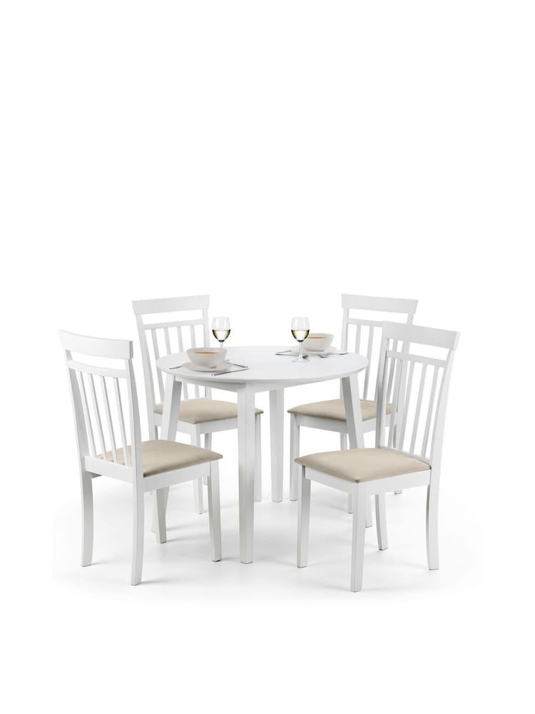 Julian Bowen White Coast Dining Table and 4 Chairs Set - Image 2 of 7