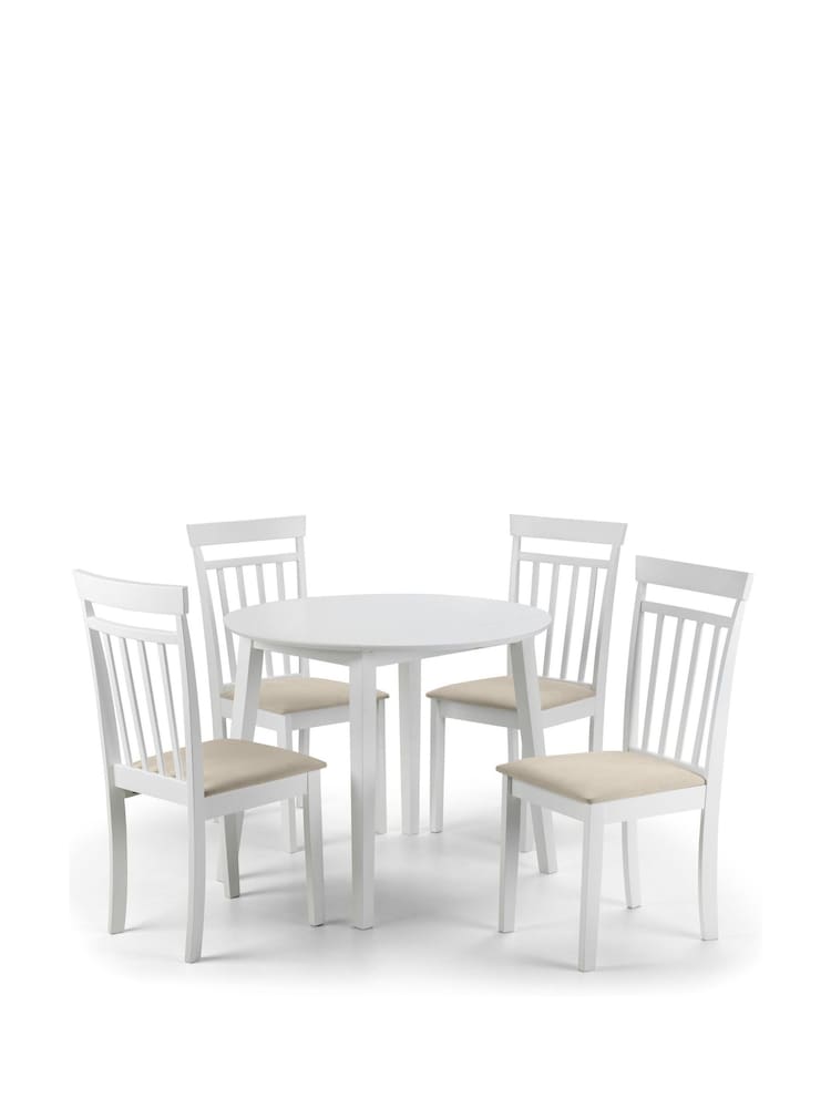 Julian Bowen White Coast Dining Table and 4 Chairs Set - Image 2 of 6 Julian Bowen White Coast Dining Table and 4 Chairs Set - Image 2 of 6