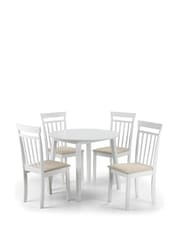 Julian Bowen White Coast Dining Table and 4 Chairs Set - Image 3 of 7