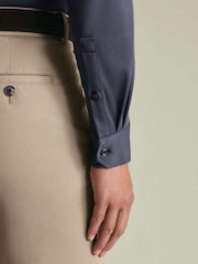 Charles Tyrwhitt Purple Long Sleeve Cotton Polo Shirt - Image 5 of 8
