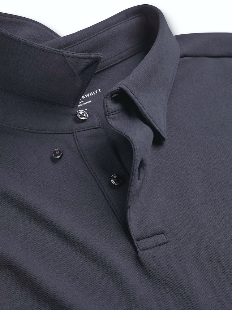 Charles Tyrwhitt Purple Long Sleeve Cotton Polo Shirt - Image 8 of 8