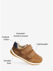 Tan Brown Standard Fit (F) Touch Fastening Leather First Walker Baby Shoes - Image 13 of 13