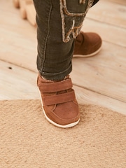 Tan Brown Standard Fit (F) Touch Fastening Leather First Walker Baby Shoes - Image 4 of 13
