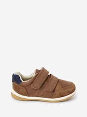 Tan Brown Standard Fit (F) Touch Fastening Leather First Walker Baby Shoes - Image 9 of 13