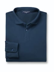 Petrolblau - Charles Tyrwhitt Langarm-Polo-Shirt aus Baumwoll-Stretch-Smart-Piqué - Bild 4 von 6