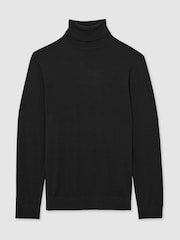 Черный - Джемпер из мериносовой шерсти с высоким воротом Reiss Caine - Image 2 of 6