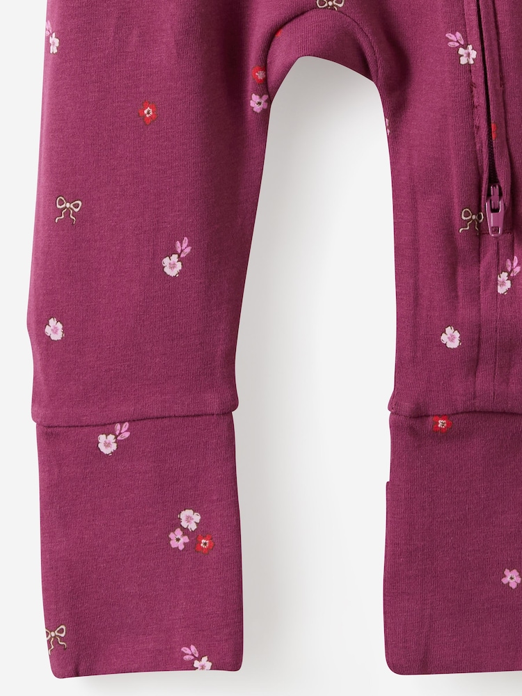 Cotton On Purple Growie Long Sleeve Zip Romper - Image 3 of 3