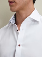 Charles Tyrwhitt White Non-iron Stretch Medallion Printed Trim Slim Fit Shirt - Image 2 of 6