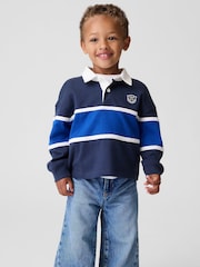 Gap Navy/Blue Colourblock Rugby Polo Shirt (6mths-5yrs) - Image 1 of 4