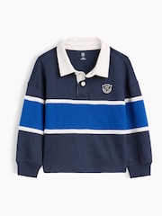 Gap Navy/Blue Colourblock Rugby Polo Shirt (6mths-5yrs) - Image 2 of 4