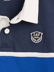 Gap Navy/Blue Colourblock Rugby Polo Shirt (6mths-5yrs) - Image 4 of 4
