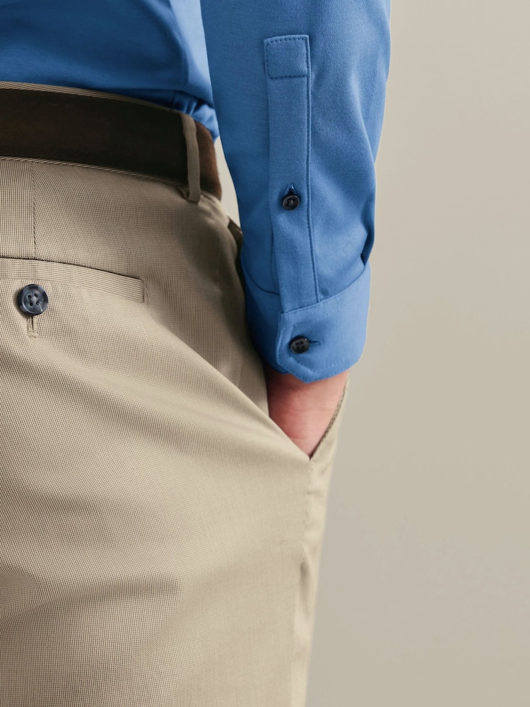 Charles Tyrwhitt Blue Long Sleeve Cotton Polo Shirt - Image 2 of 5