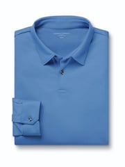 Charles Tyrwhitt Blue Long Sleeve Cotton Polo Shirt - Image 3 of 5