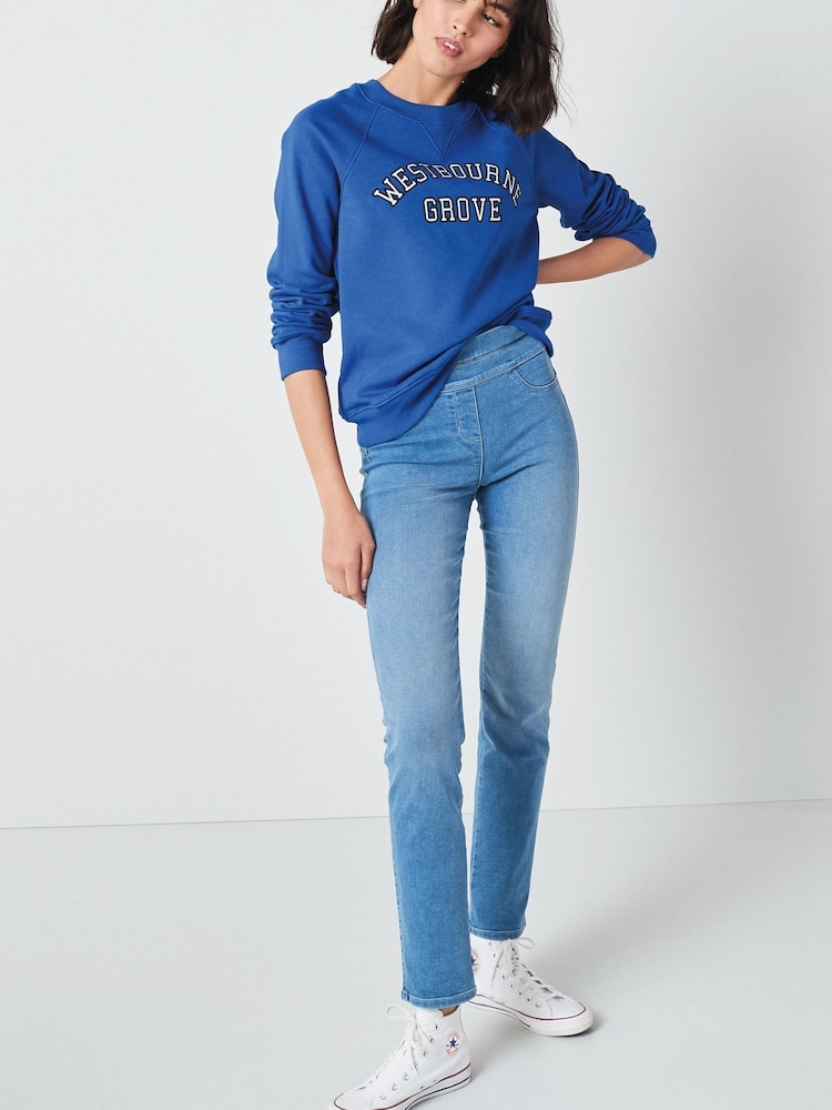 Mid Blue Denim Super Stretch Soft Sculpt Pull-On Slim Leggings - Image 2 of 5