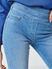 Mid Blue Denim Super Stretch Soft Sculpt Pull-On Slim Leggings - Image 3 of 5