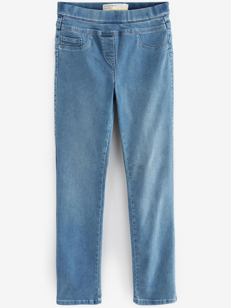 Mid Blue Denim Super Stretch Soft Sculpt Pull-On Slim Leggings - Image 5 of 5