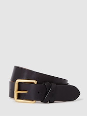 Reiss Black Annie Leather Buckle Belt - Image 3 of 4