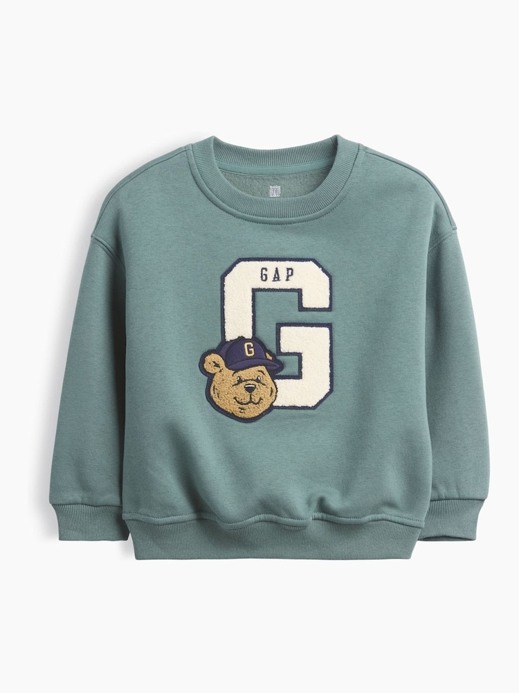 Teal Green - Gap Vintage φούτερ με λογότυπο varsity (6μηνών-5ετών) - Εικόνα 2 από 4