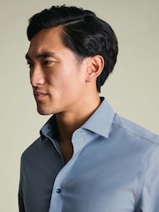 Charles Tyrwhitt Blue Steel  Non-Iron Stretch Floral Printed Trim Slim Fit Shirt - Image 3 of 8
