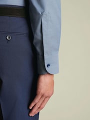 Charles Tyrwhitt Blue Steel  Non-Iron Stretch Floral Printed Trim Slim Fit Shirt - Image 5 of 8