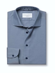 Charles Tyrwhitt Blue Steel  Non-Iron Stretch Floral Printed Trim Slim Fit Shirt - Image 6 of 8
