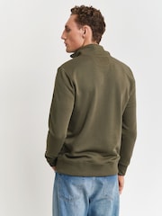 GANT Green Shield Quarter Zip Sweatshirt - Image 2 of 4