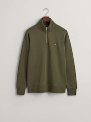GANT Green Shield Quarter Zip Sweatshirt - Image 4 of 4
