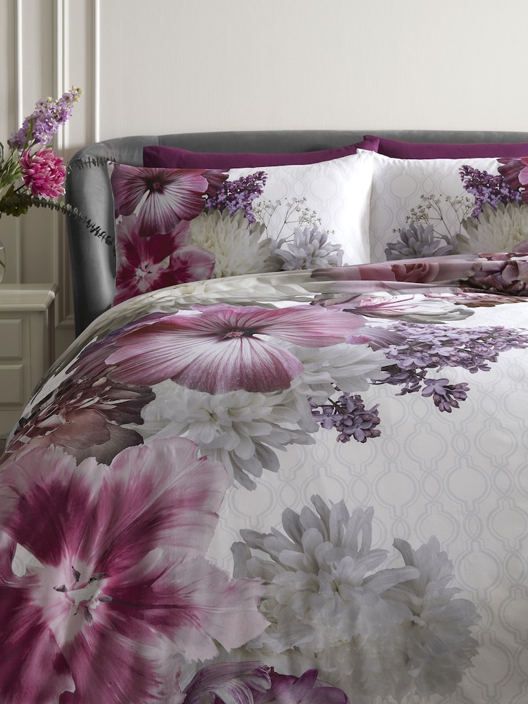 Laurence Llewelyn-Bowen Pink Lady Large Mayfair Floral 100% Cotton Duvet Cover and Pillowcase Set - Image 1 of 4