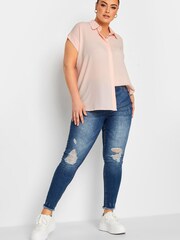 Yours Curve Pink Button Through Shirt - Image 2 of 4