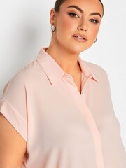 Yours Curve Pink Button Through Shirt - Image 4 of 4
