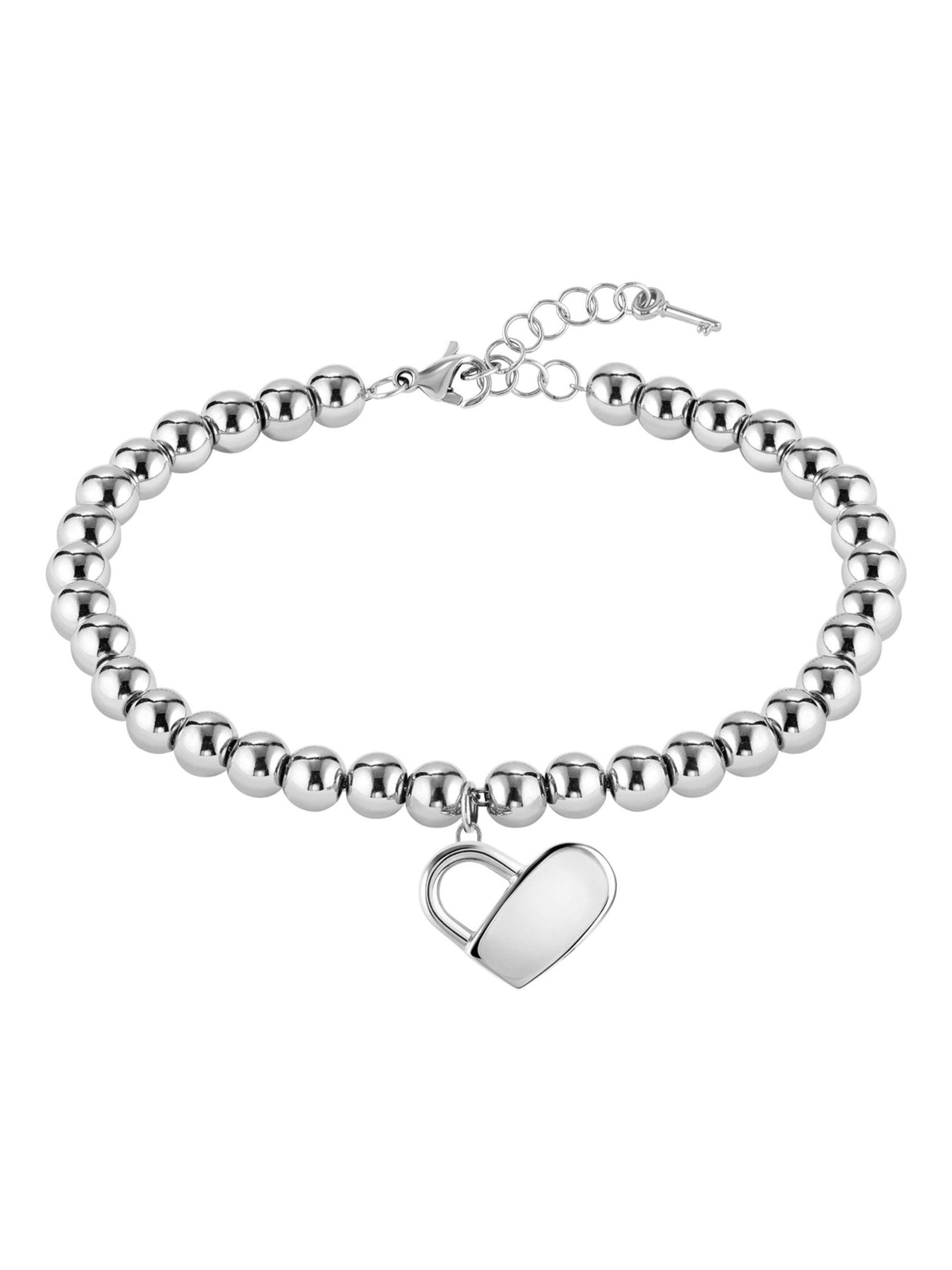 Boss Women's Silver Tone Beads Collection' Stainless Steel Bracelet - Image 5