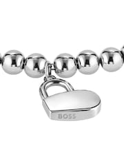 BOSS Silver Tone Beads Collection' Stainless Steel Bracelet - Image 2 of 3