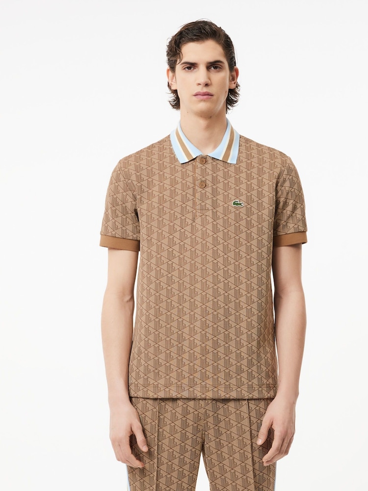 Lacoste Monogram Polo Shirt - Image 1 of 7