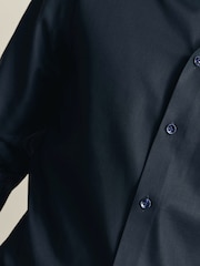 Charles Tyrwhitt Blue Non-iron Stretch Floral Printed Trim Sf Shirt - Image 3 of 7