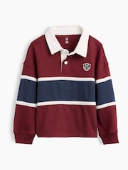 Gap Red/Blue Colourblock Rugby Polo Shirt (6mths-5yrs) - Image 1 of 3