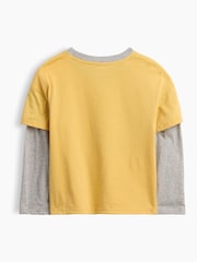 Gap Yellow Dinosaur Graphic Long Sleeve T-Shirt (6mths-5yrs) - Image 2 of 3