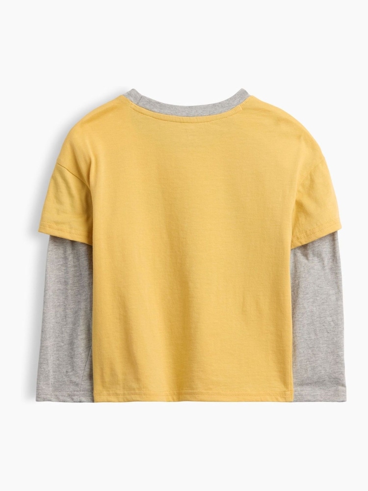 Gap Yellow Dinosaur Graphic Long Sleeve T-Shirt (6mths-5yrs) - Image 2 of 3