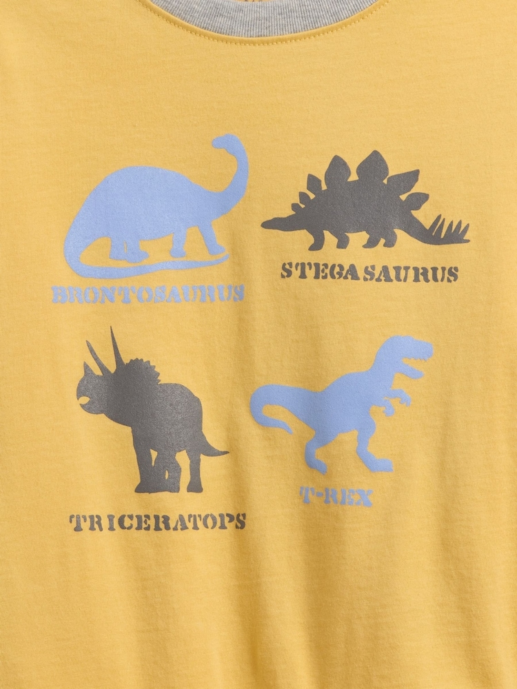 Gap Yellow Dinosaur Graphic Long Sleeve T-Shirt (6mths-5yrs) - Image 3 of 3